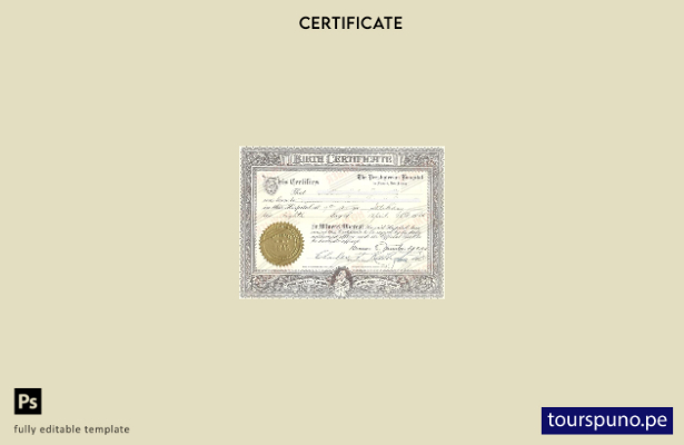 listo para imprimir Estados Unidos Plantilla de certificado de nacimiento del  1